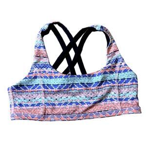Ivivva by Lululemon Energy Strappy Sports Bra Girls Size 10 Unpadded Multi